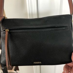 Fossil leather purse with strap